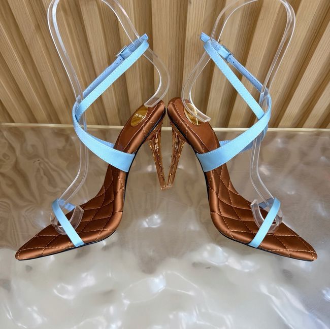 Saint Laurent in satin crepe and rhinestones Heel 10CM 69014-2 Saint Laurent in satin crepe and rhinestones Heel 10CM 69014-2