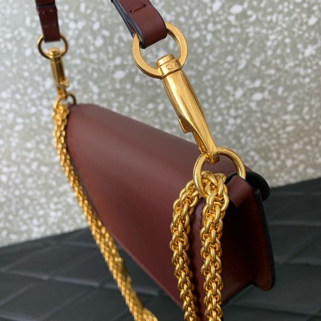 VALENTINO LOCO VLOGO SIGNATURE Small Leather bag WB0K53 burgundy