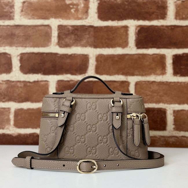 GUCCI GG EMBLEM SUPER MINI BAG 815949 gray