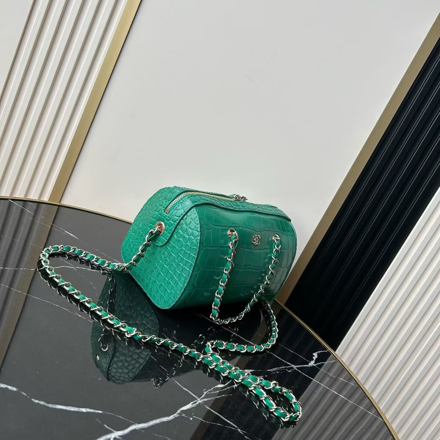 Chanel Crocodile Embossed Calfskin Bag 53012 Green Chanel Crocodile Embossed Calfskin Bag 53012 Green