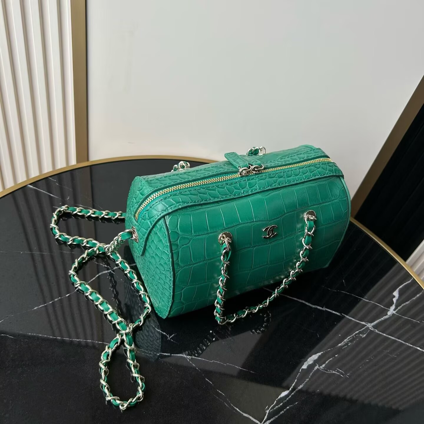 Chanel Crocodile Embossed Calfskin Bag 53012 Green Chanel Crocodile Embossed Calfskin Bag 53012 Green