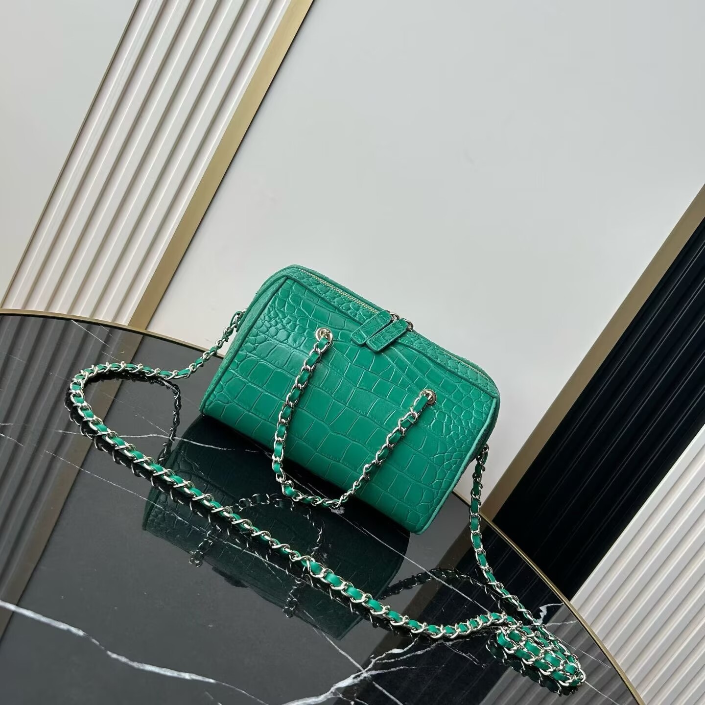 Chanel Crocodile Embossed Calfskin Bag 53012 Green Chanel Crocodile Embossed Calfskin Bag 53012 Green