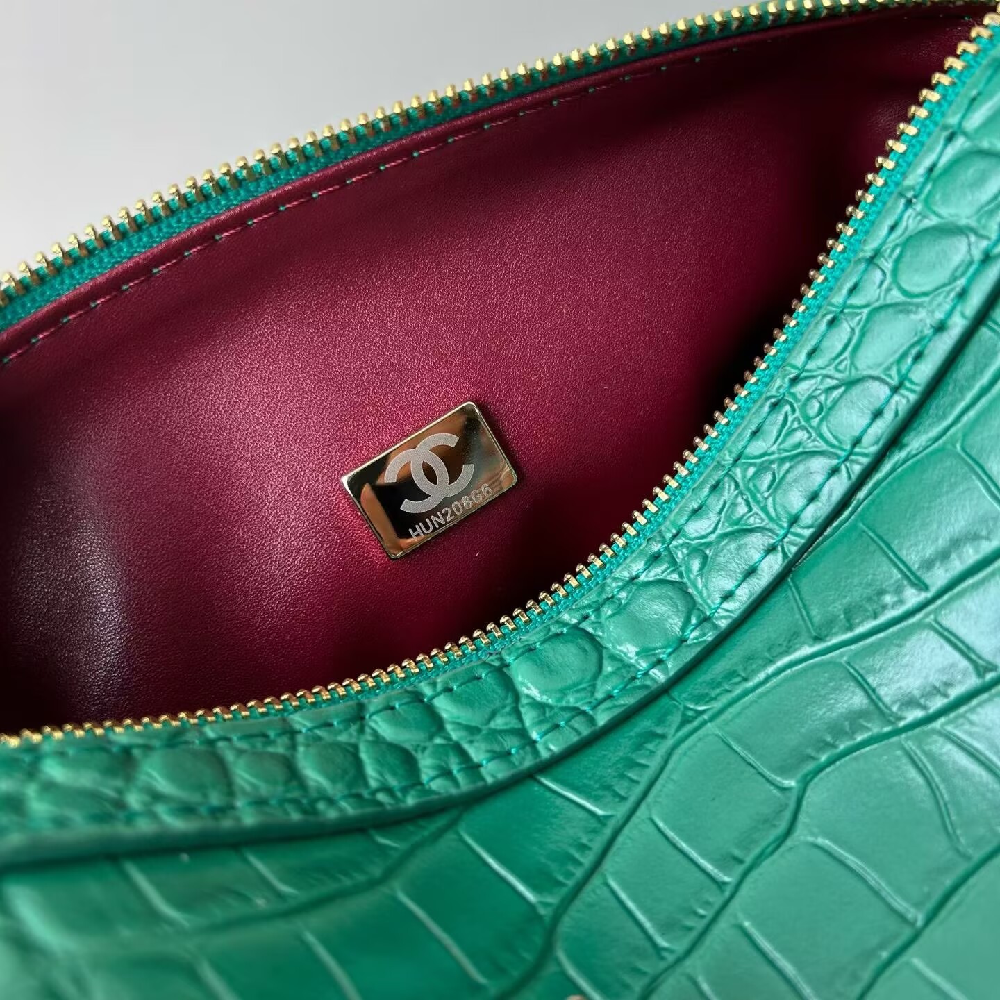 Chanel Crocodile Embossed Calfskin Bag 53012 Green Chanel Crocodile Embossed Calfskin Bag 53012 Green