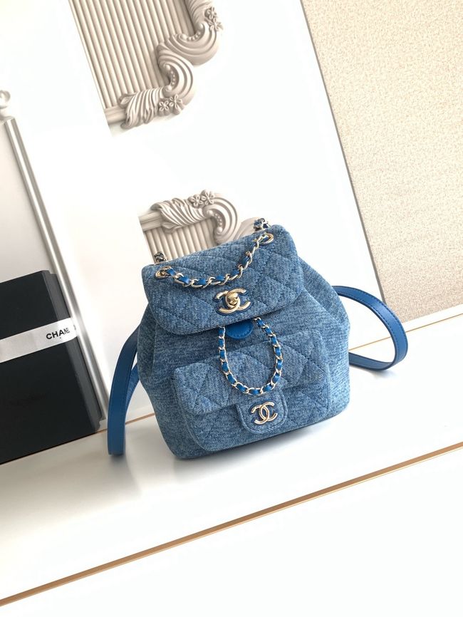 CHANEL Small Backpack AS2908 Denim Blue CHANEL Small Backpack AS2908 Denim Blue