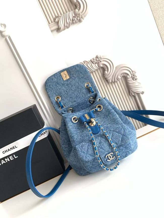 CHANEL Small Backpack AS2908 Denim Blue CHANEL Small Backpack AS2908 Denim Blue
