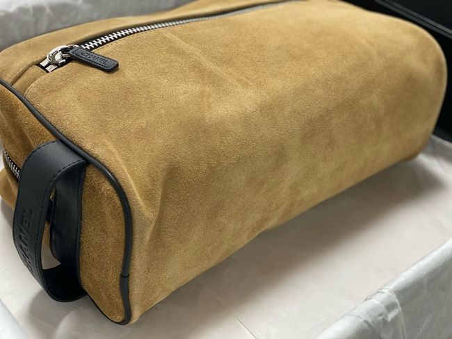 Chanel Large Suede Calfskin Zipped Pouch AP5267 brown Chanel Large Suede Calfskin Zipped Pouch AP5267 brown