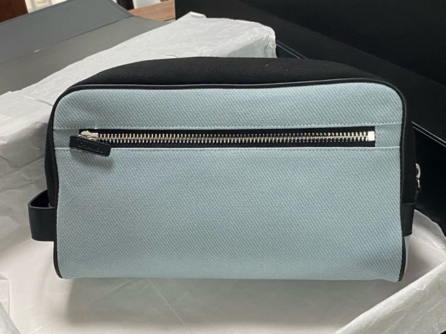 Chanel Large Zipped Pouch AP5267 Blue & Black