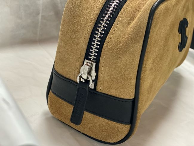Chanel Suede Calfskin Zipped Pouch AS5226 brown Chanel Suede Calfskin Zipped Pouch AS5226 brown