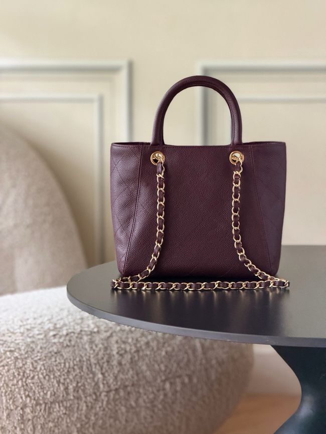Chanel Small Shopping Bag AS6025 Burgundy Chanel Small Shopping Bag AS6025 Burgundy