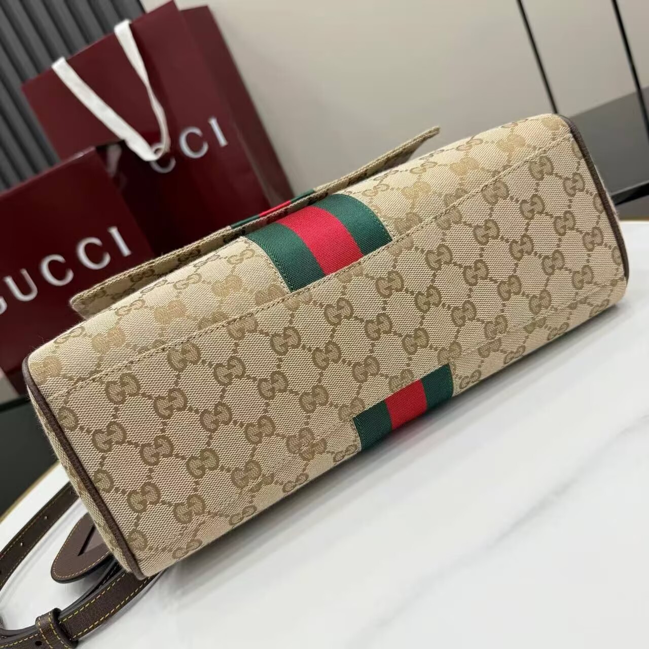 Gucci Top Handle Tote Bag 874748 Brown