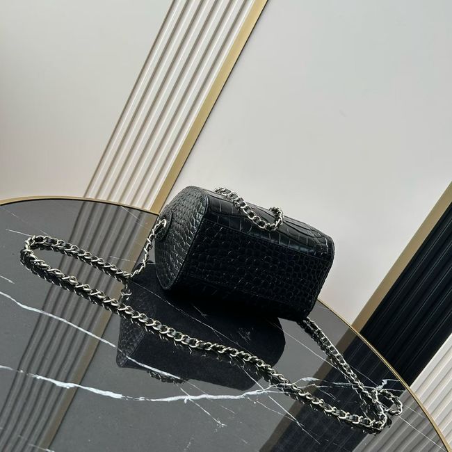 Chanel Clutch with chain Crocodile Embossed AS4474 Black Chanel Clutch with chain Crocodile Embossed AS4474 Black