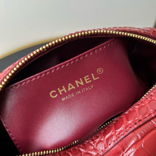 Chanel Clutch with chain Crocodile Embossed AS4474 red Chanel Clutch with chain Crocodile Embossed AS4474 red