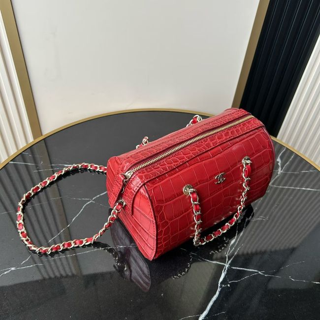 Chanel Clutch with chain Crocodile Embossed AS4474 red Chanel Clutch with chain Crocodile Embossed AS4474 red