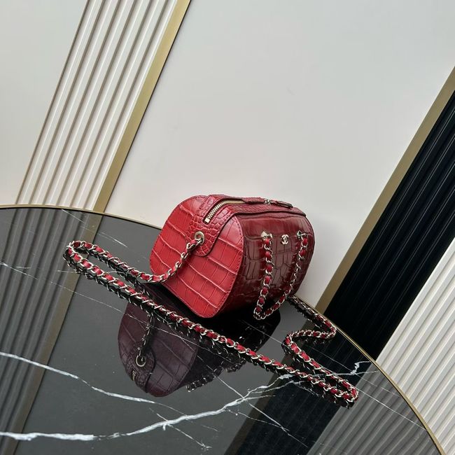 Chanel Clutch with chain Crocodile Embossed AS4474 red Chanel Clutch with chain Crocodile Embossed AS4474 red