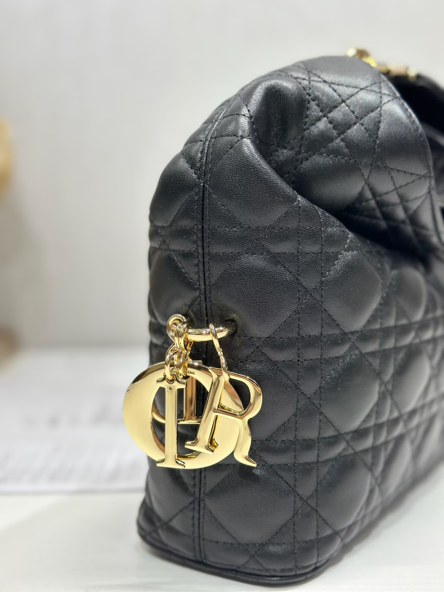 DIOR Original Leather Tote Handbag 1538 Black DIOR Original Leather Tote Handbag 1538 Black