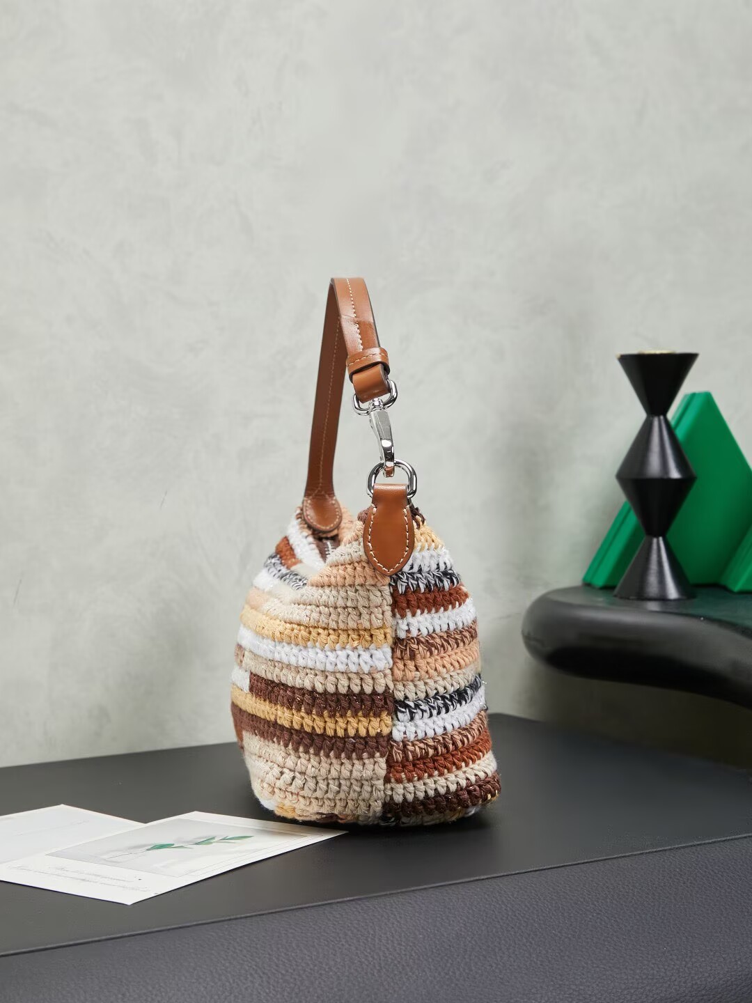 Miumiu Rainbow Weaving Top handle bag 5NE841 Fabrice Brown Miumiu Rainbow Weaving Top handle bag 5NE841 Fabrice Brown
