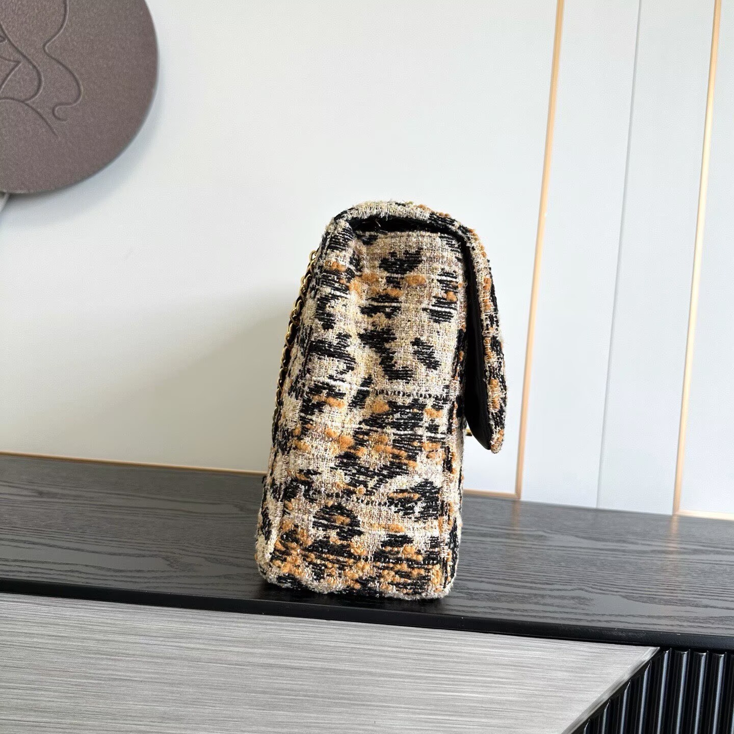 Chanel 26A CF Maxi Flap Tweed Bag AS5640 Leopard Print Chanel 26A CF Maxi Flap Tweed Bag AS5640 Leopard Print