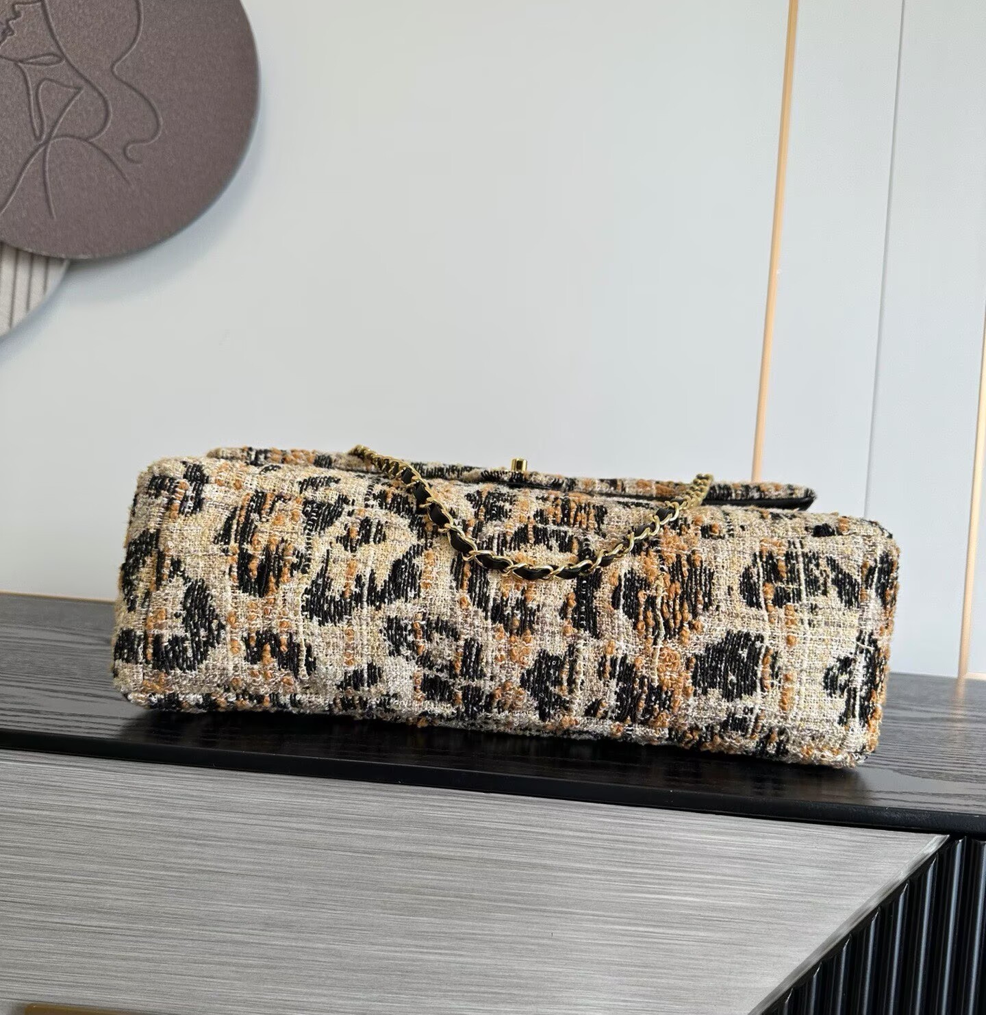 Chanel 26A CF Maxi Flap Tweed Bag AS5640 Leopard Print Chanel 26A CF Maxi Flap Tweed Bag AS5640 Leopard Print