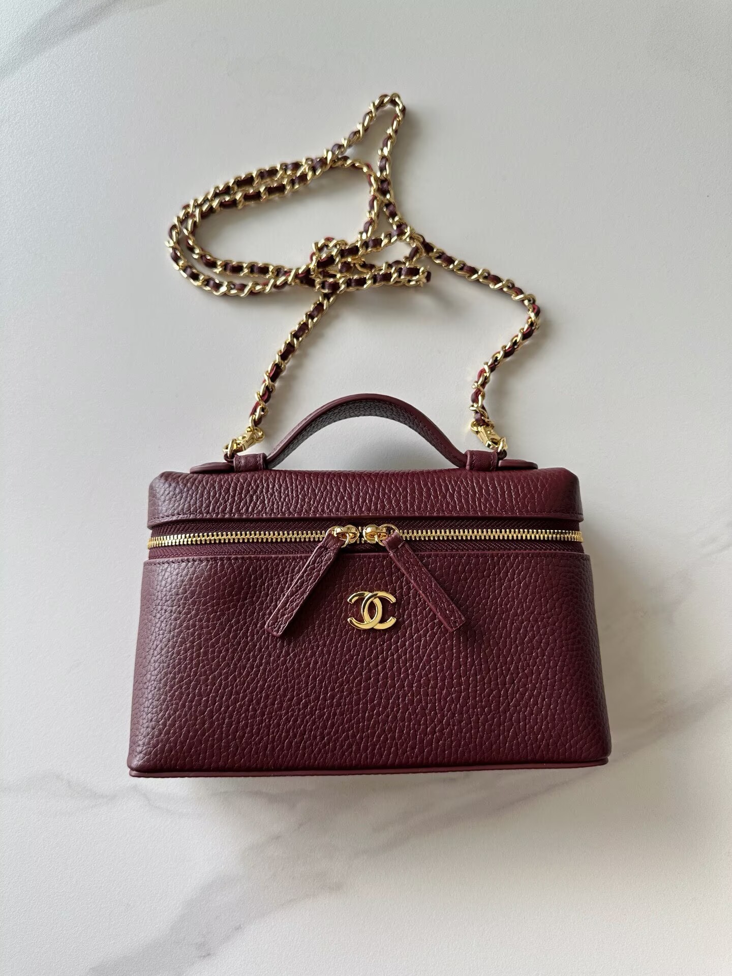 Chanel Vanity With Chain AP5346 Burgundy