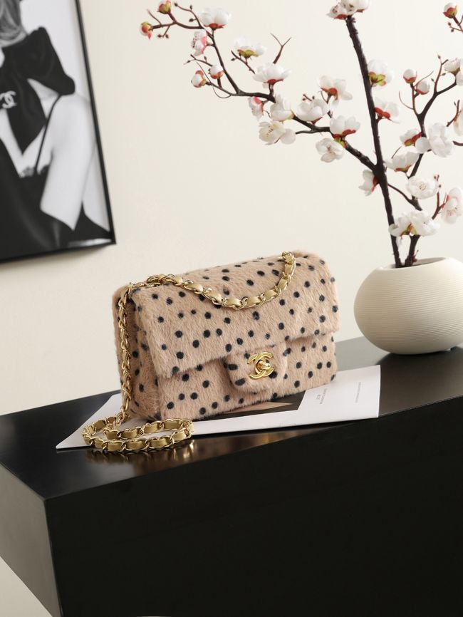 Chanel MINI FLAP BAG AS1116 Light Beige & Black Chanel MINI FLAP BAG AS1116 Light Beige & Black