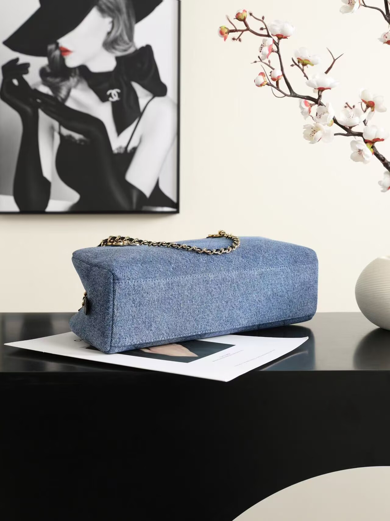 CHANEL Top Handle Shoulder Bag 6301 Denim Blue CHANEL Top Handle Shoulder Bag 6301 Denim Blue