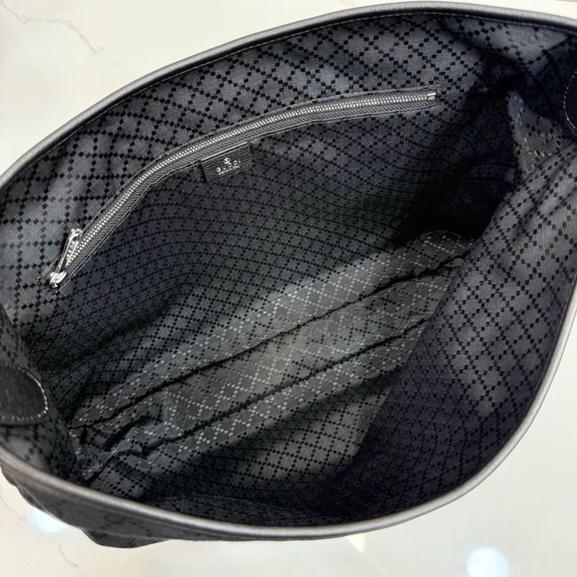 Gucci Jackie Flap large crossbody bag A005ZI black GG canvas Gucci Jackie Flap large crossbody bag A005ZI black GG canvas