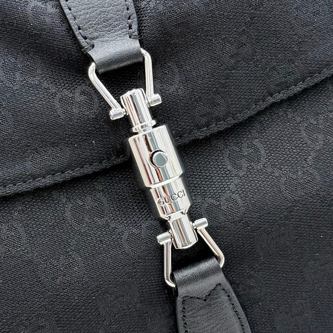 Gucci Jackie Flap large crossbody bag A005ZI black GG canvas Gucci Jackie Flap large crossbody bag A005ZI black GG canvas