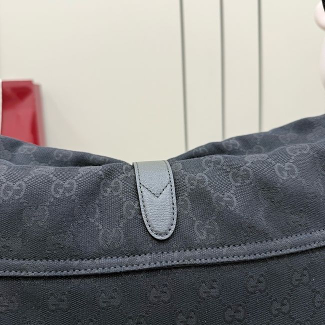Gucci Jackie Flap large crossbody bag A005ZI black GG canvas Gucci Jackie Flap large crossbody bag A005ZI black GG canvas