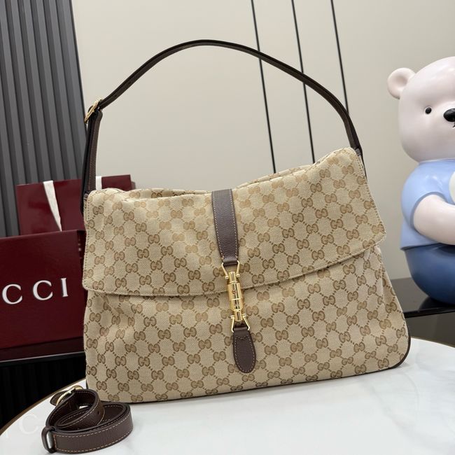 Gucci Jackie Flap large crossbody bag A005ZI brown GG canvas Gucci Jackie Flap large crossbody bag A005ZI brown GG canvas