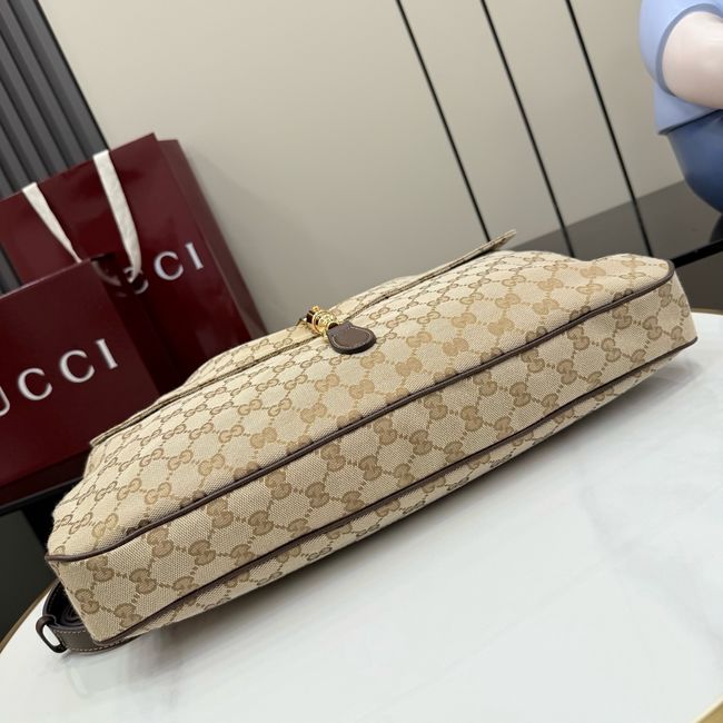 Gucci Jackie Flap large crossbody bag A005ZI brown GG canvas Gucci Jackie Flap large crossbody bag A005ZI brown GG canvas