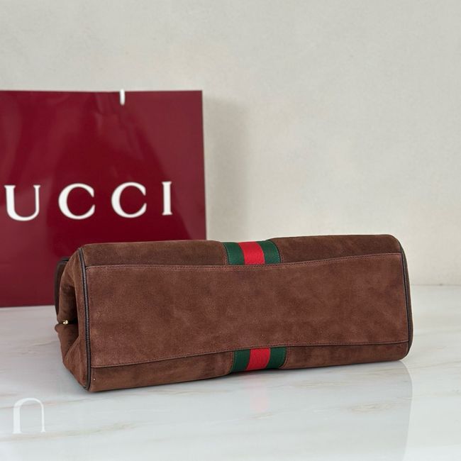 Gucci Paparazzo large top handle bag 875019 dark brown suede Gucci Paparazzo large top handle bag 875019 dark brown suede