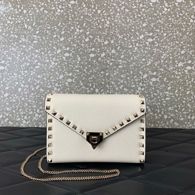 VALENTINO ROCKSTUD Small Calfskin Handbag VA088 white