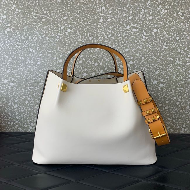 VALENTINO Medium Sheepskin Shoulder Bag 0112L white&brown