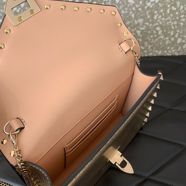 VALENTINO ROCKSTUD Small Calfskin Handbag VA088 Champagne VALENTINO ROCKSTUD Small Calfskin Handbag VA088 Champagne