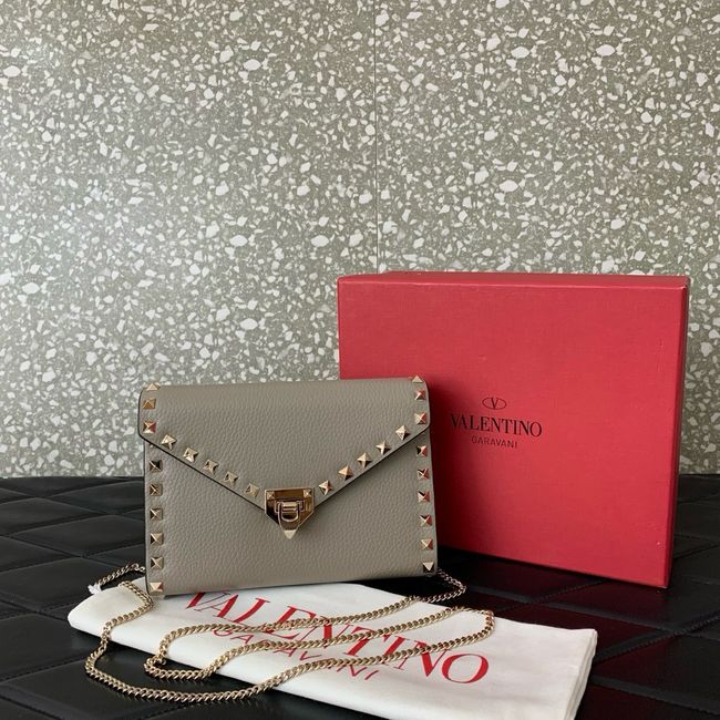 VALENTINO ROCKSTUD Small Calfskin Handbag VA088 gray