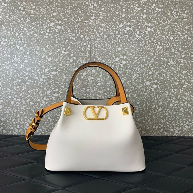 VALENTINO small Sheepskin Shoulder Bag 0112S white&brown VALENTINO small Sheepskin Shoulder Bag 0112S white&brown