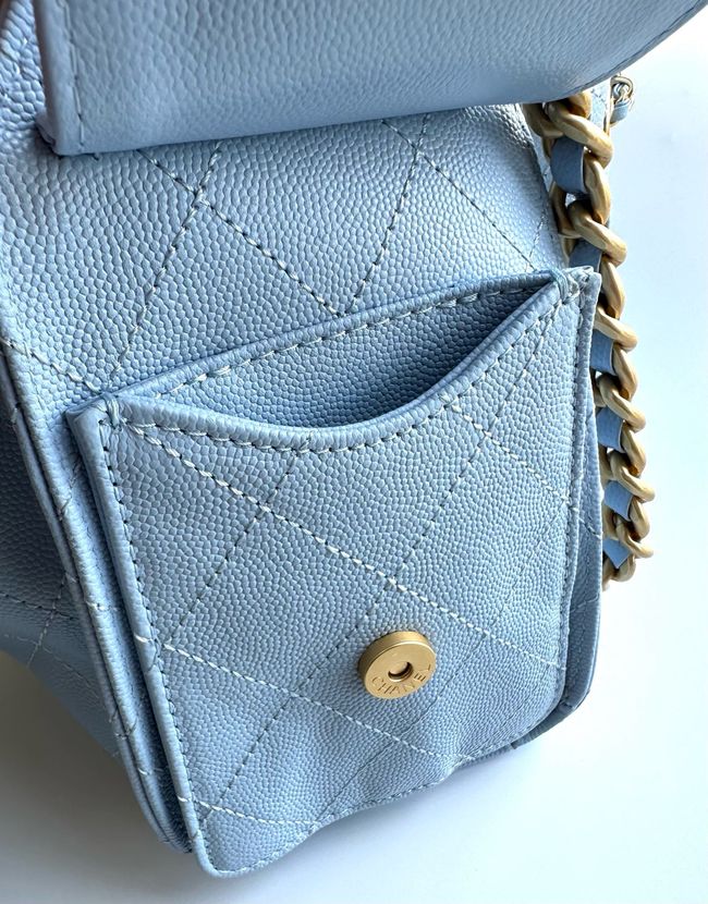 CHANEL 25 SMALL HANDBAG AS5293 sky blue CHANEL 25 SMALL HANDBAG AS5293 sky blue