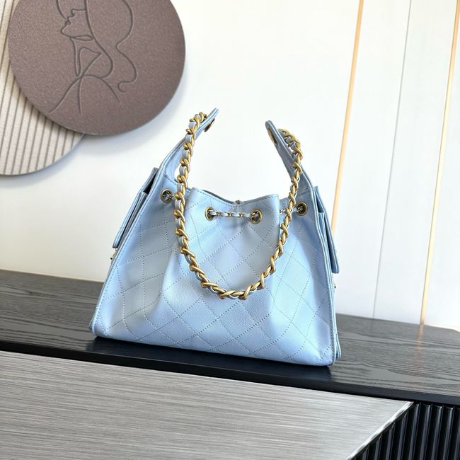 CHANEL 25 SMALL HANDBAG AS5293 sky blue CHANEL 25 SMALL HANDBAG AS5293 sky blue