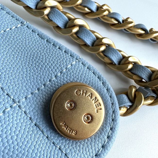 CHANEL 25 SMALL HANDBAG AS5293 sky blue CHANEL 25 SMALL HANDBAG AS5293 sky blue