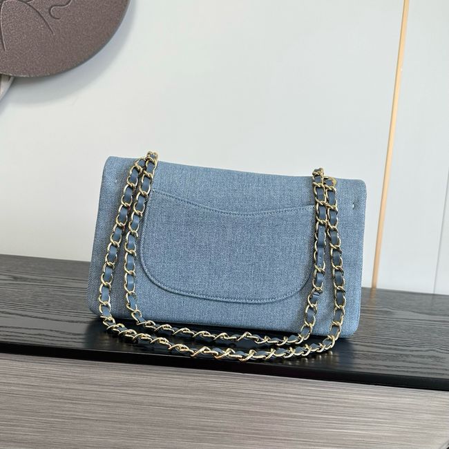 Chanel Classic 11.12 Handbag A01112 Embroidered Denim Blue Chanel Classic 11.12 Handbag A01112 Embroidered Denim Blue