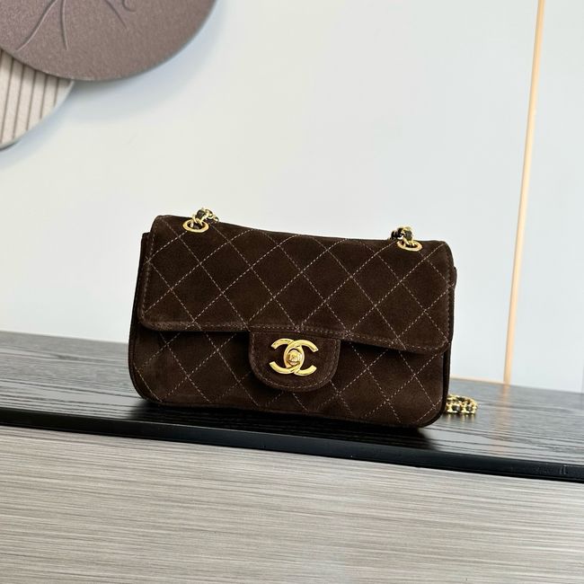 Chanel Suede Calfskin Shoulder Bag AS6627 brown Chanel Suede Calfskin Shoulder Bag AS6627 brown