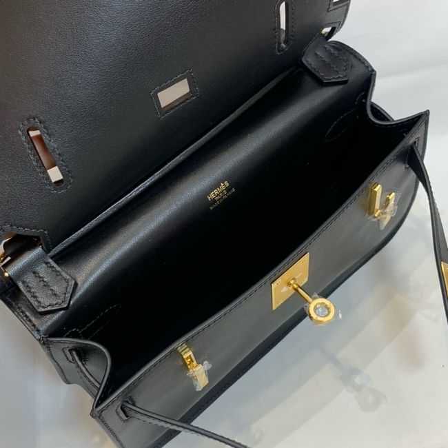 Hermes Jypsiere mini shoulder bag H088004 black&gold buckle Hermes Jypsiere mini shoulder bag H088004 black&gold buckle