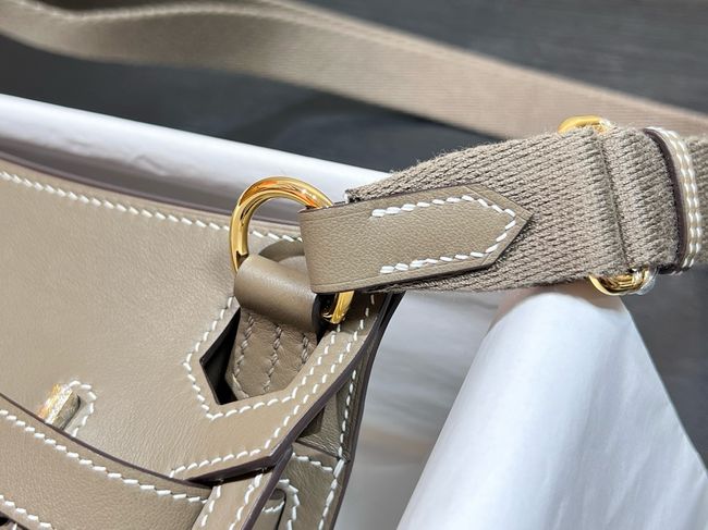 Hermes Jypsiere mini shoulder bag H088004 light gray &gold buckle Hermes Jypsiere mini shoulder bag H088004 light gray &gold buckle