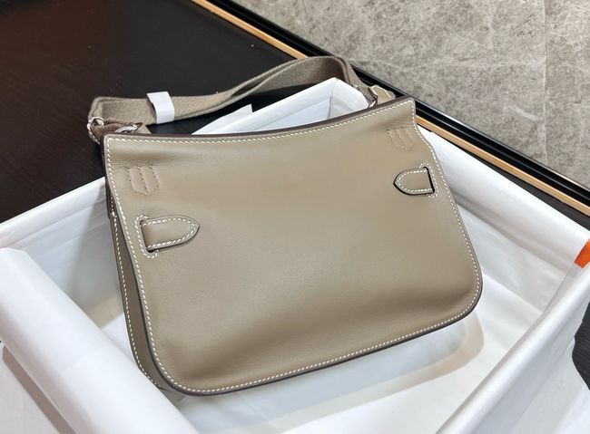 Hermes Jypsiere mini shoulder bag H088004 light gray &silver buckle