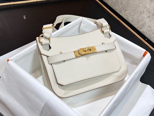 Hermes Jypsiere mini shoulder bag H088004 white &gold buckle