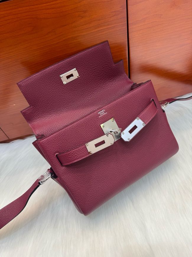 Hermes kelly messenger bag H08801 Wine Hermes kelly messenger bag H08801 Wine