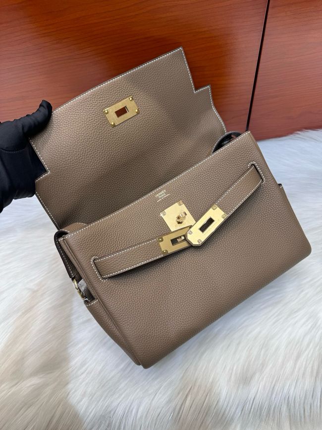 Hermes kelly messenger bag H08801 bark color Hermes kelly messenger bag H08801 bark color