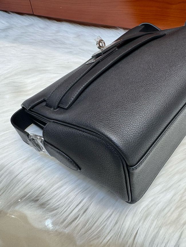 Hermes kelly messenger bag H08801 black Hermes kelly messenger bag H08801 black