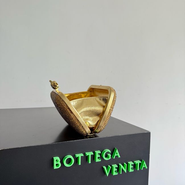 Bottega Veneta Soft Knot Clutch Crystal 866062V gold Bottega Veneta Soft Knot Clutch Crystal 866062V gold