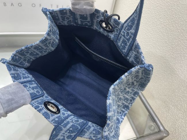 Dioriviera Small Spongy Book Tote Blue and White Spongy Dior Oblique Fabric M1460P Dioriviera Small Spongy Book Tote Blue and White Spongy Dior Oblique Fabric M1460P